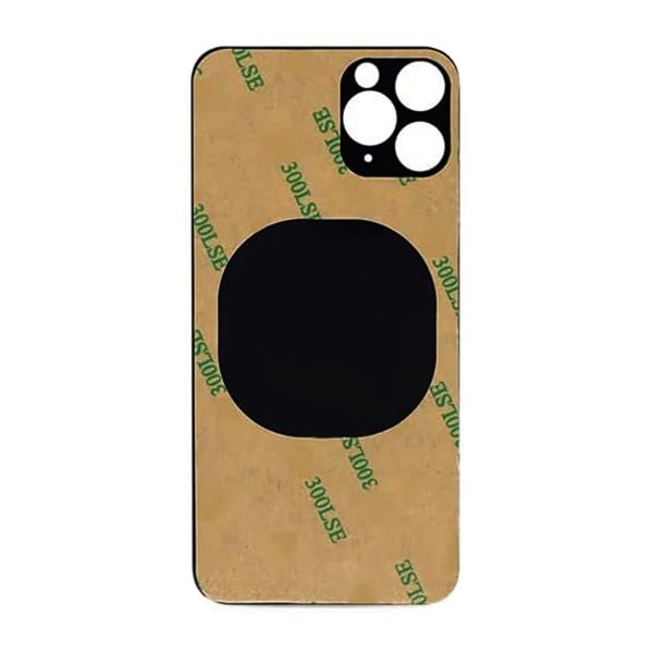 iPhone 11 Pro Max Bagsideglas med Selvklæbende tape - Sort