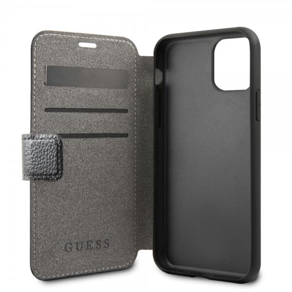 Guess iPhone 11 Pro Max Cover Lædertekstur Sort