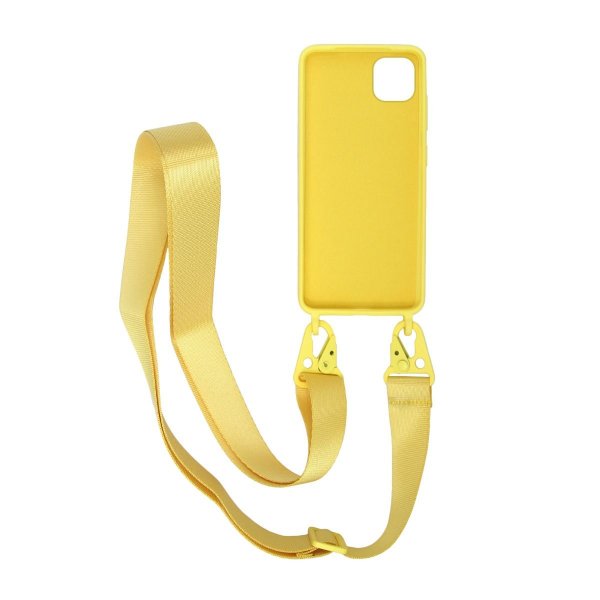 iPhone 11 Pro Max Cover Silikone med Halskæde Gul