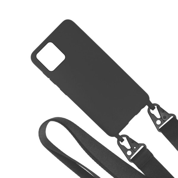 iPhone 11 Pro Max Cover Silikone med Halsrem Sort