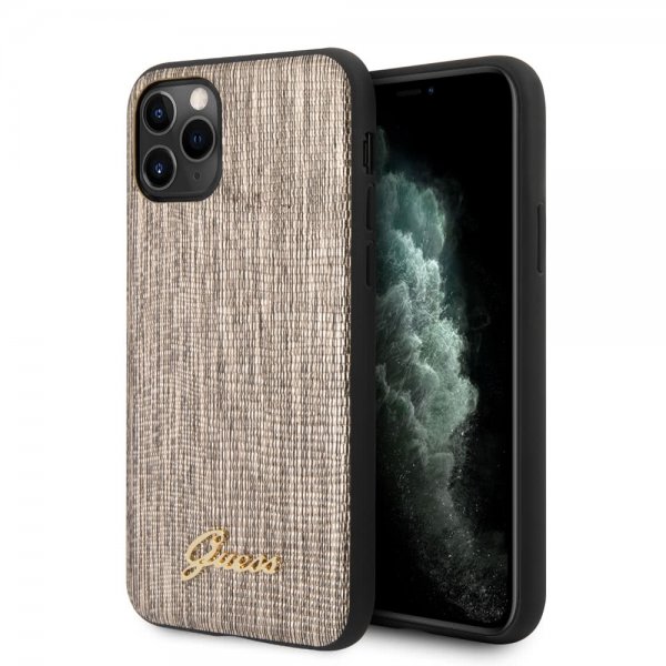 Guess iPhone 11 Pro Max Cover Lizard Guld
