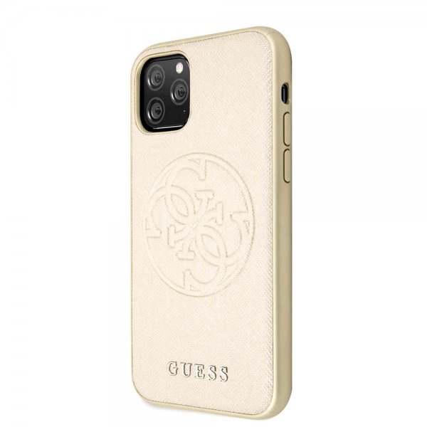 Guess iPhone 11 Pro Max Skal Saffiano Cover Guld