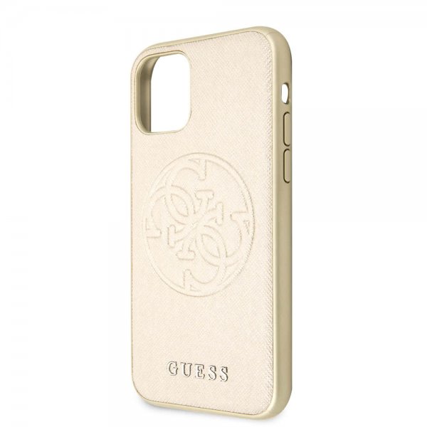 Guess iPhone 11 Pro Max Skal Saffiano Cover Guld