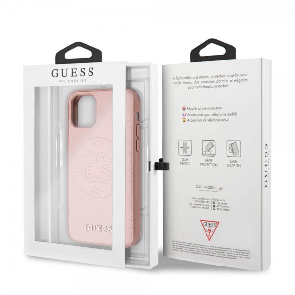 Guess iPhone 11 Pro Max Skal Saffiano Cover Rosaguld