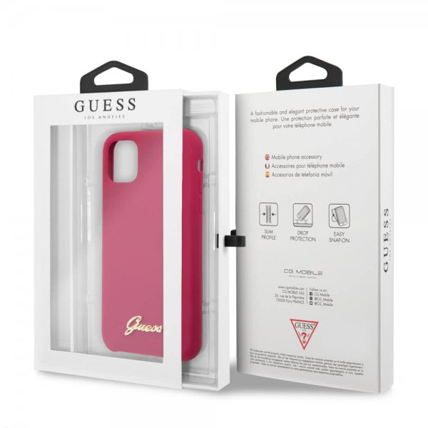 Guess iPhone 11 Pro Max Cover Silikone Vintage Rød