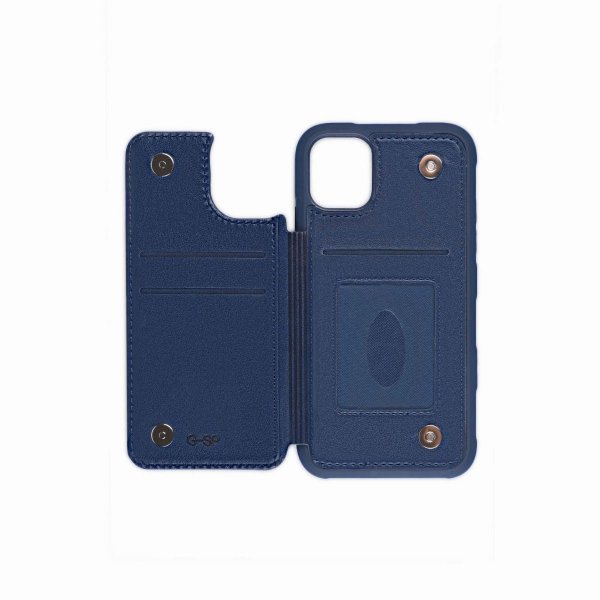 iPhone 11 Pro Max Cover Udklappelig Kortholder Blå