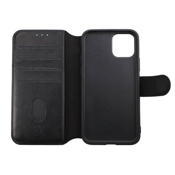 Rvelon iPhone 11 Pro Etui Udklappeligt Kortfag Sort