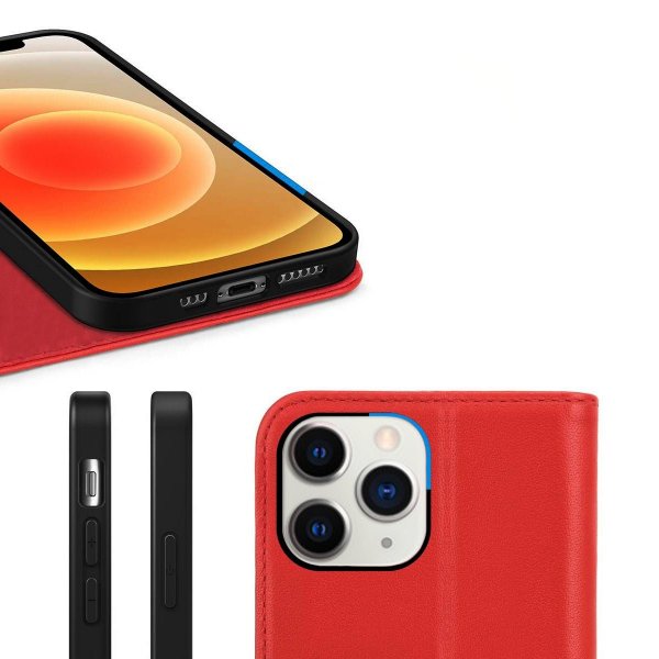 Rvelon iPhone 11 Pro Futteral Ægte Læder Rød