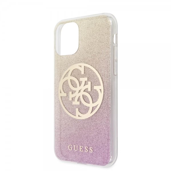 Guess iPhone 11 Pro Cover Glitter Circle Rosaguld