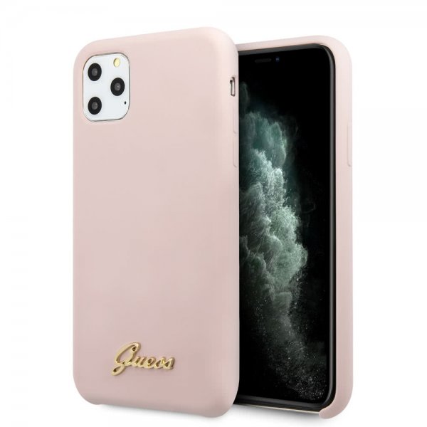 Guess iPhone 11 Pro Skal Silicone Cover Vintage Rosa