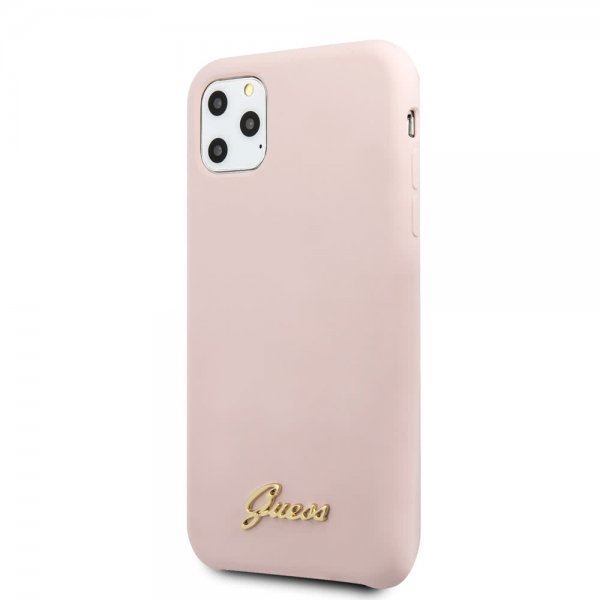 Guess iPhone 11 Pro Skal Silicone Cover Vintage Rosa