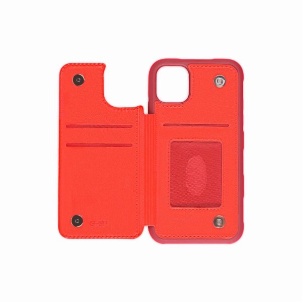 iPhone 11 Pro Cover Udklappeligt Kortholder Rød