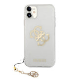 Guess iPhone 11 Cover 4G Logo Guld Gennemsigtig