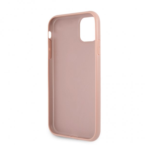 Guess iPhone 11 Cover 4G Logo Saffiano Rosa