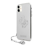 Guess iPhone 11 Cover 4G Logo Sølv Klar