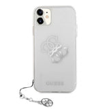 Guess iPhone 11 Cover 4G Logo Sølv Klar