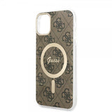 Guess iPhone 11 Cover 4G Pattern MagSafe Brun