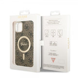 Guess iPhone 11 Cover 4G Pattern MagSafe Brun