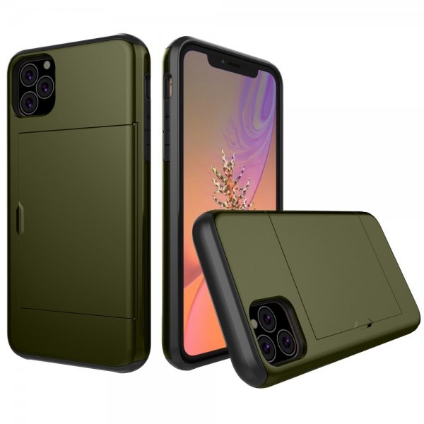 iPhone 11 Cover Card Slide Grøn