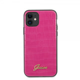Guess iPhone 11 Cover Croco Rosa