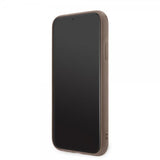 Guess iPhone 11 Cover Double Cardslot Metal Triangle Brun