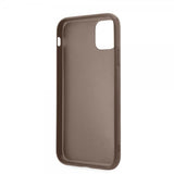 Guess iPhone 11 Cover Double Cardslot Metal Triangle Brun