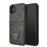 Guess iPhone 11 Cover Double Cardslot Metal Triangle Sort