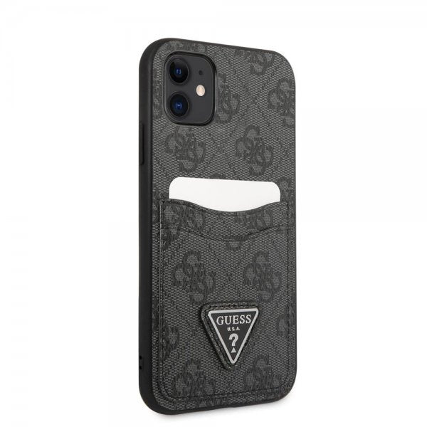 Guess iPhone 11 Cover Double Cardslot Metal Triangle Sort