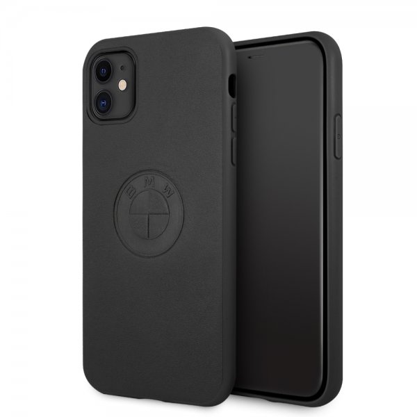 BMW iPhone 11 Cover Præget Logo Sort