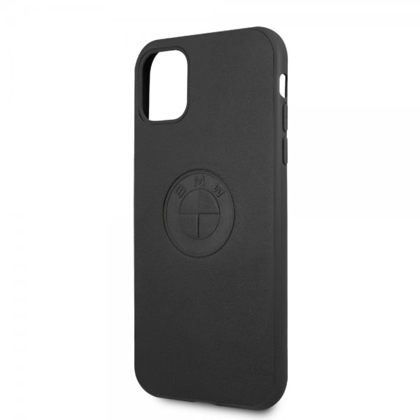 BMW iPhone 11 Cover Præget Logo Sort