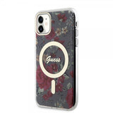 Guess iPhone 11 Cover Flower MagSafe Kaki