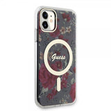 Guess iPhone 11 Cover Flower MagSafe Kaki