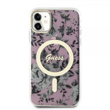 Guess iPhone 11 Cover Flower MagSafe Lyserød