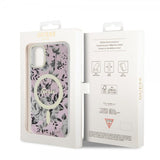 Guess iPhone 11 Cover Flower MagSafe Lyserød