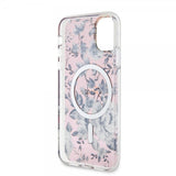 Guess iPhone 11 Cover Flower MagSafe Lyserød
