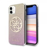 Guess iPhone 11 Cover Glitter Circle Rosaguld
