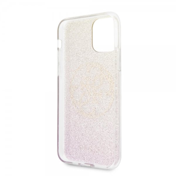 Guess iPhone 11 Cover Glitter Circle Rosaguld