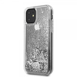 Guess iPhone 11 Cover Glitter Hearts Sølv