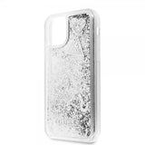 Guess iPhone 11 Cover Glitter Hearts Sølv