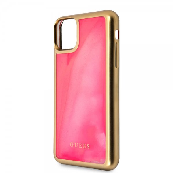 Guess iPhone 11 Cover Glow In The Dark Rosa Guld