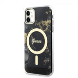 Guess iPhone 11 Cover Golden Marble MagSafe Sort