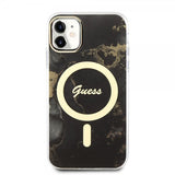 Guess iPhone 11 Cover Golden Marble MagSafe Sort