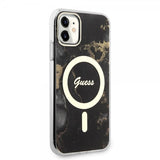 Guess iPhone 11 Cover Golden Marble MagSafe Sort