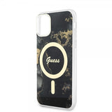 Guess iPhone 11 Cover Golden Marble MagSafe Sort