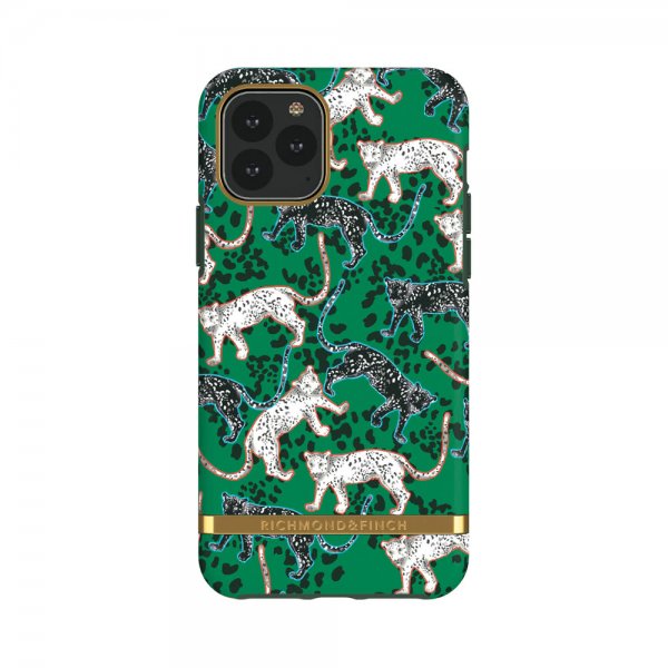 Richmond & Finch iPhone 11 Cover Green Leopard