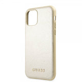Guess iPhone 11 Cover Lædertekstur Guld