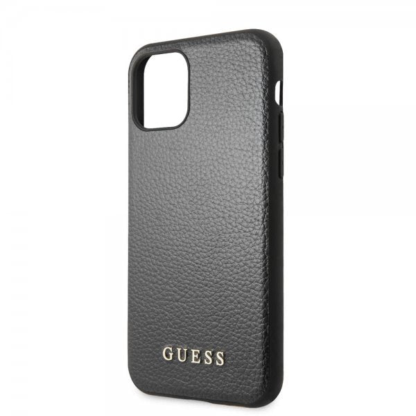 Guess iPhone 11 Cover Lædertekstur Sort