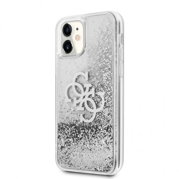 Guess iPhone 11 Cover Liquid Glitter Sølv Klar