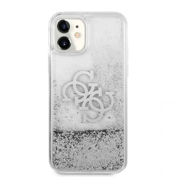 Guess iPhone 11 Cover Liquid Glitter Sølv Klar