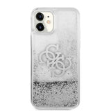 Guess iPhone 11 Cover Liquid Glitter Sølv Klar